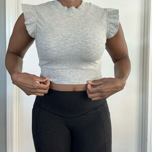 Ruffle Cap Sleeve Crop Top